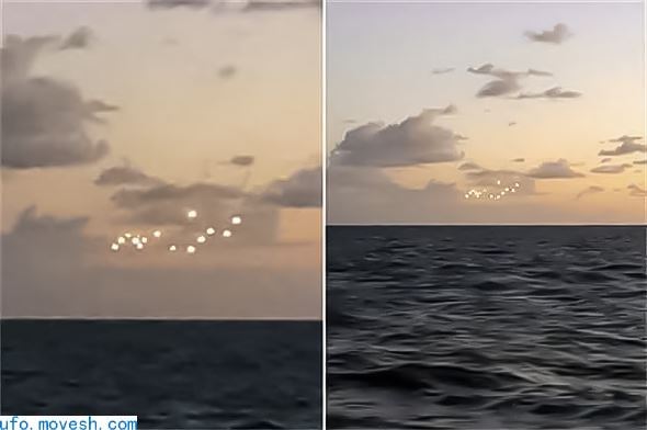 又一起目击事件！美国男子拍到14个神秘的“UFO”漂浮在海洋中央