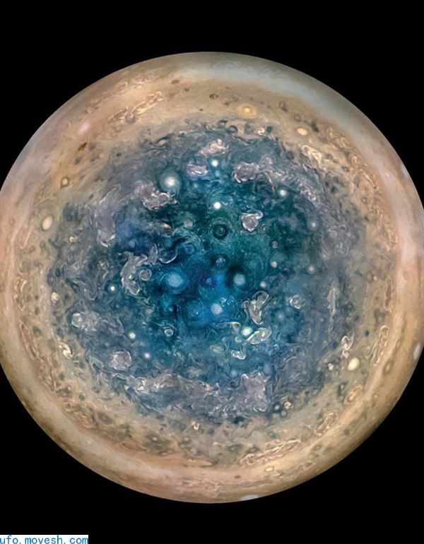 美国航天局NASA公布木星两极照 布满巨型风暴