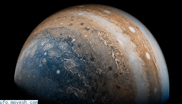 美国航天局NASA公布木星两极照 布满巨型风暴